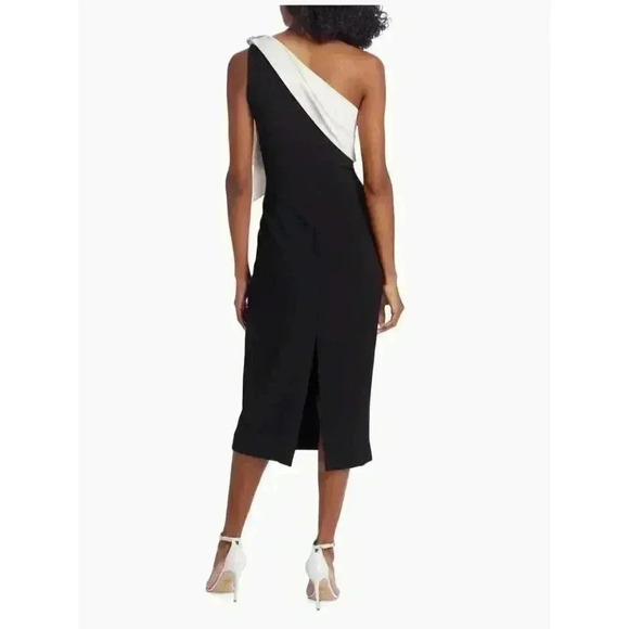 NWT Sachin & Babi One-Shoulder Shane stretch crepe asymmetric dress gown 4/6 - Picture 4 of 13